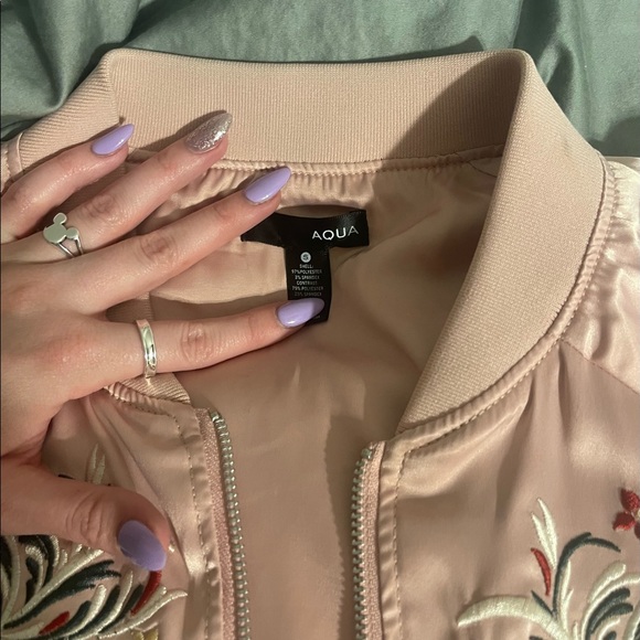 Pink Silk Bomber Jacket - Picture 2 of 3